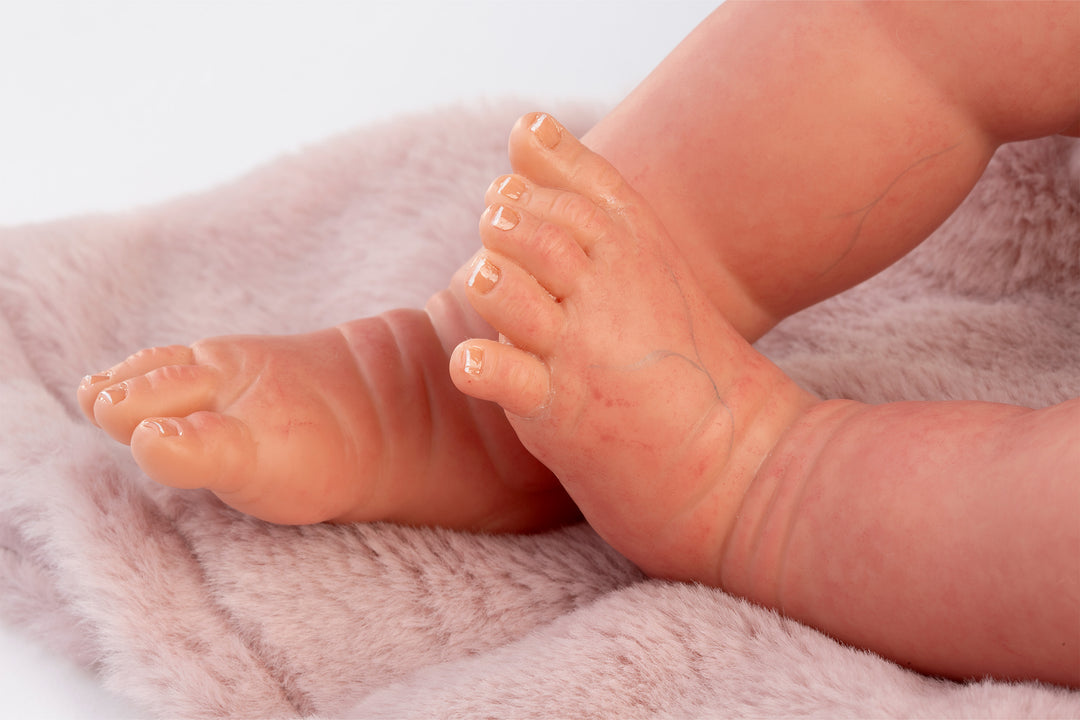 Antonio Juan Fur Reborn Doll, 50cm, full-length view showing overall size and proportions