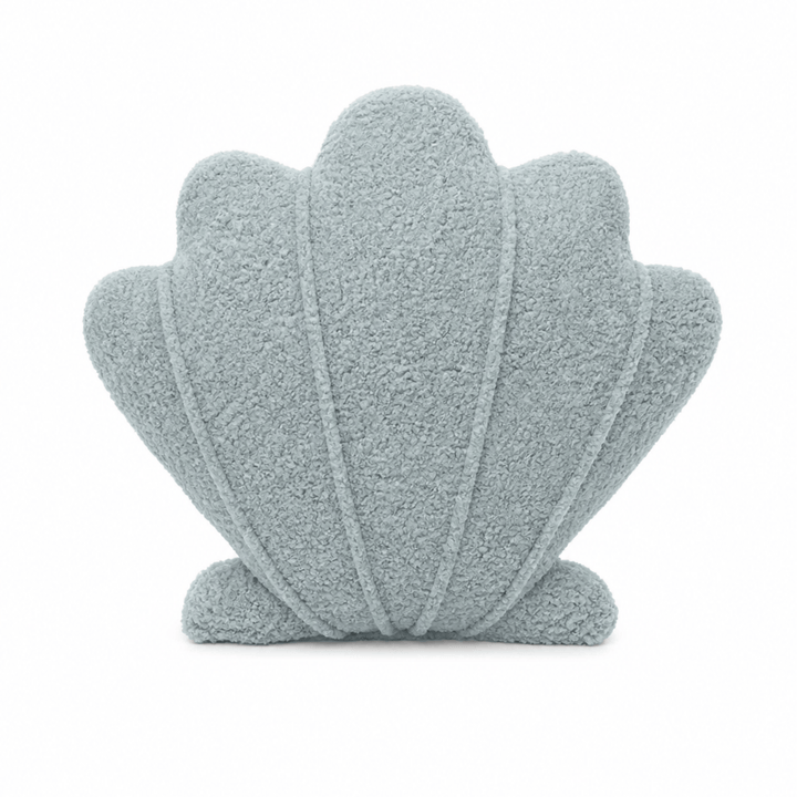 MeowBaby Shell Decorative Pillow in Slate Blue Boucle fabric