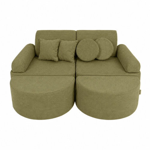 MeowBaby Slimcord Pocket Kids Sofa Max in Lime