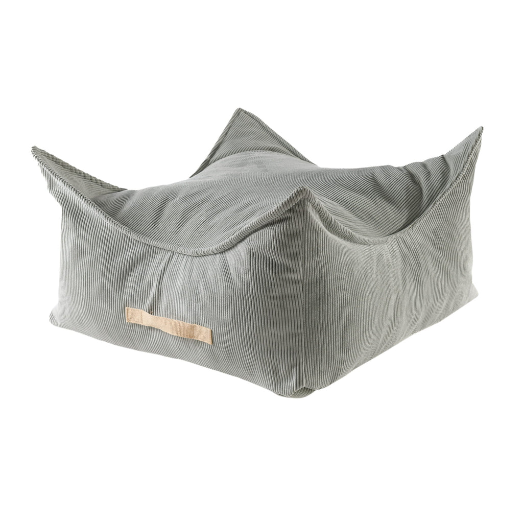 MeowBaby Square Puff, Corduroy, Grey