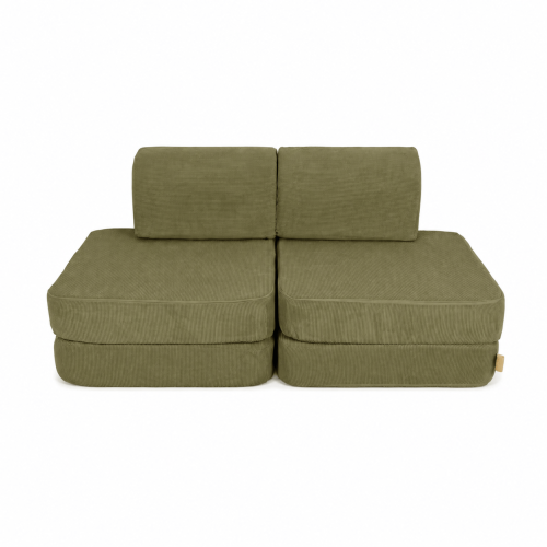 MeowBaby Slimcord Pocket Kids Sofa Basic in Lime