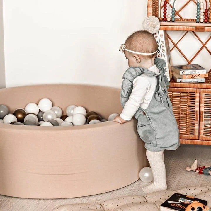 Monio for Kids Beige Cotton Round Ball Pit