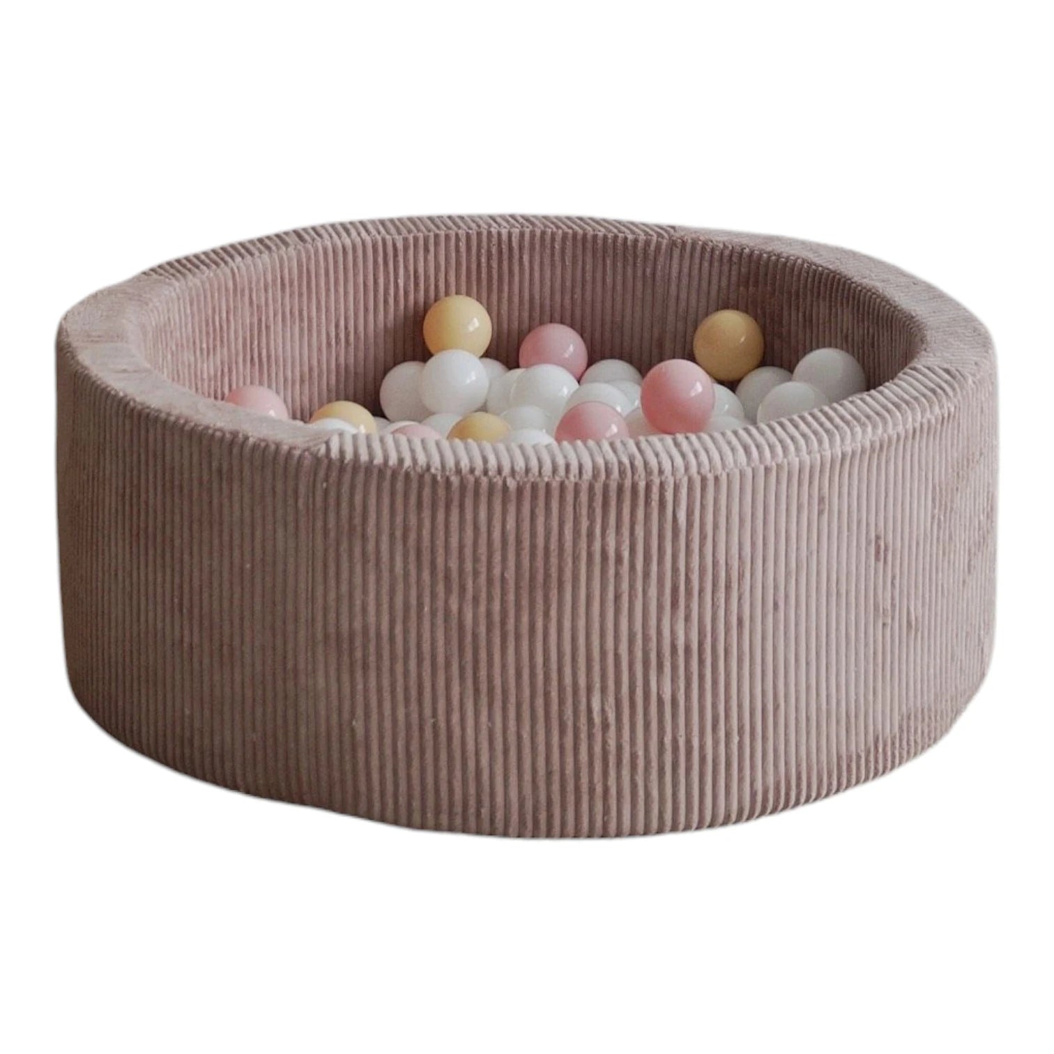 Monio for Kids Dirty Pink Corduroy Round Ball Pit — product image showing full form and dirty pink corduroy cover