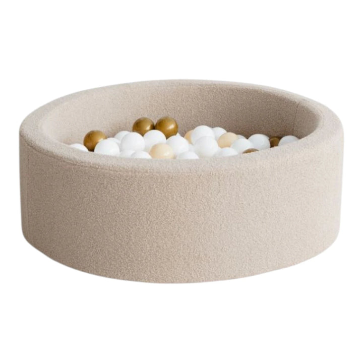 Monio for Kids Beige Boucle Round Ball Pit
