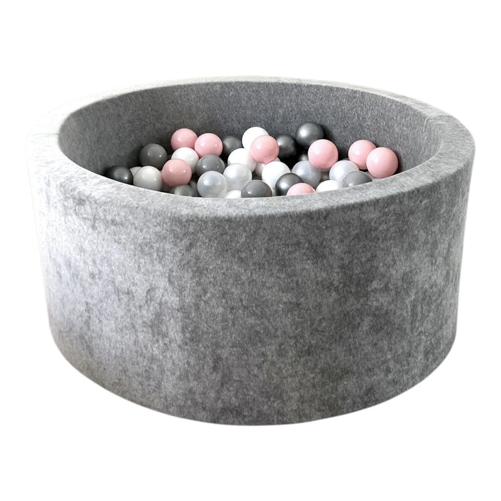 Monio for Kids Grey Velvet Round Ball Pit