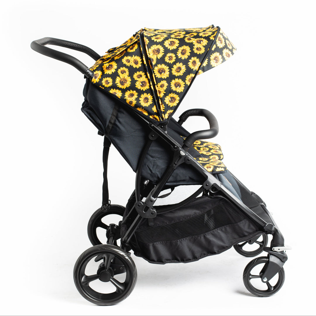 Roma Gemini 2 double pushchair in Sunflower, rear view