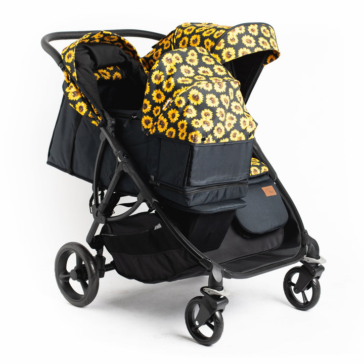 Roma Gemini 2 double pushchair in Sunflower, footrest detail