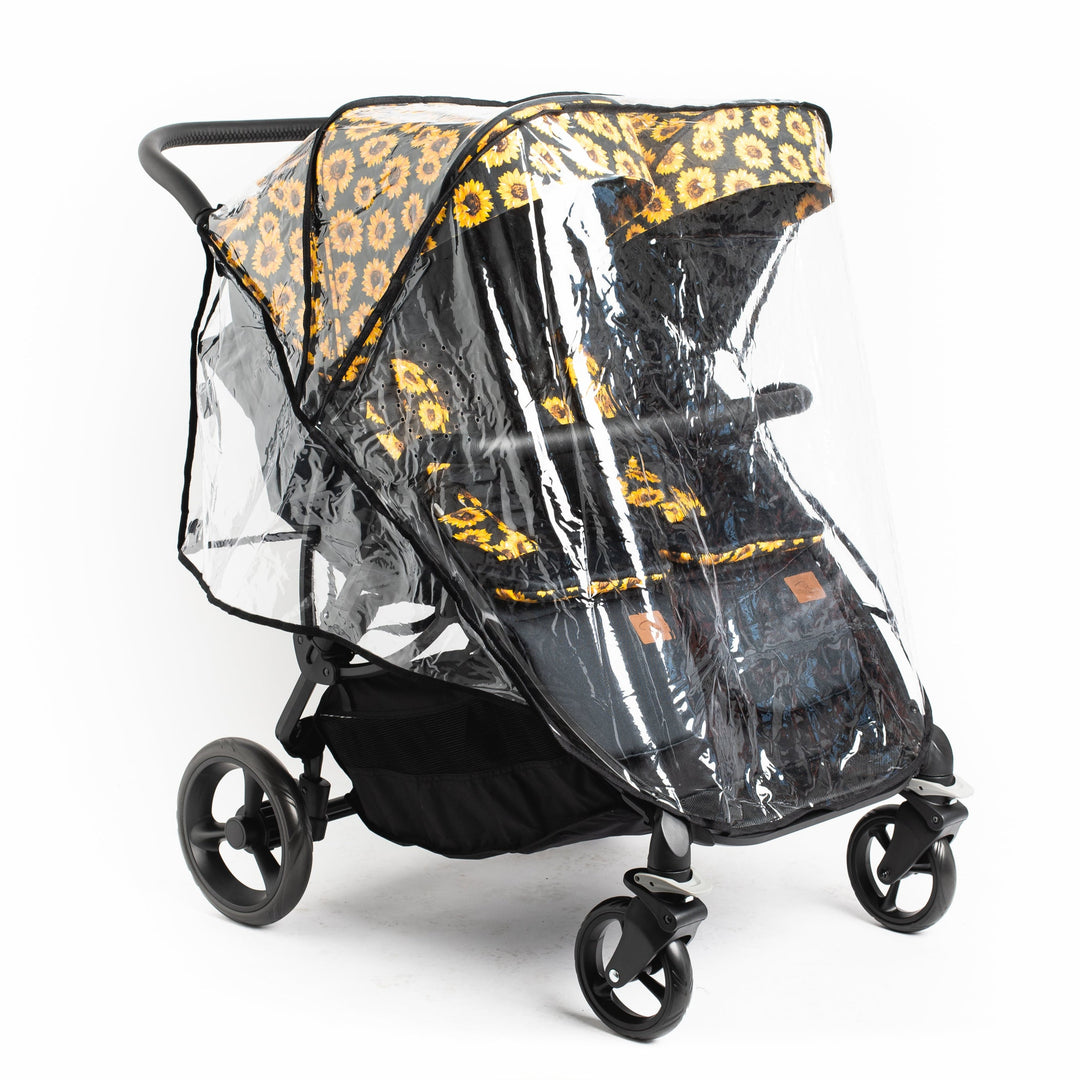 Roma Gemini 2 double pushchair in Sunflower, reclined seat view