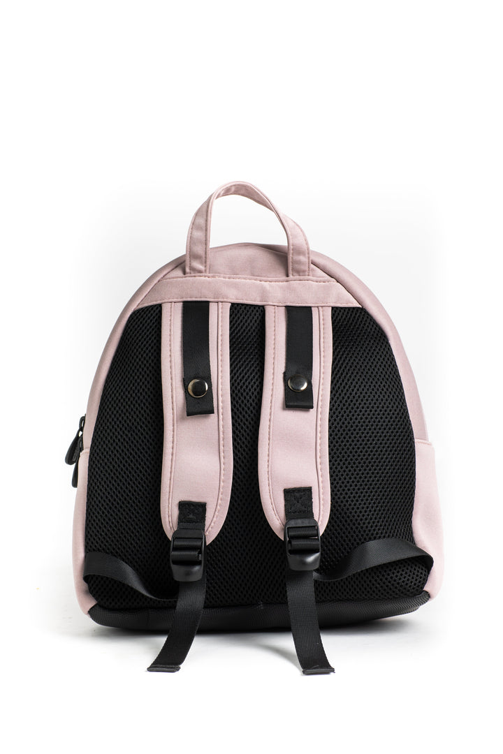 Roma Egg® Dolls Pram Bag in Hush Violet, rear view showing the breathable mesh back panel and adjustable straps