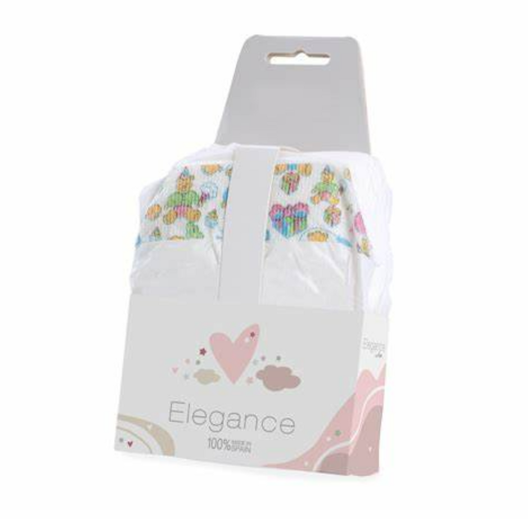 Arias set of three doll nappies in Elegance card top packaging