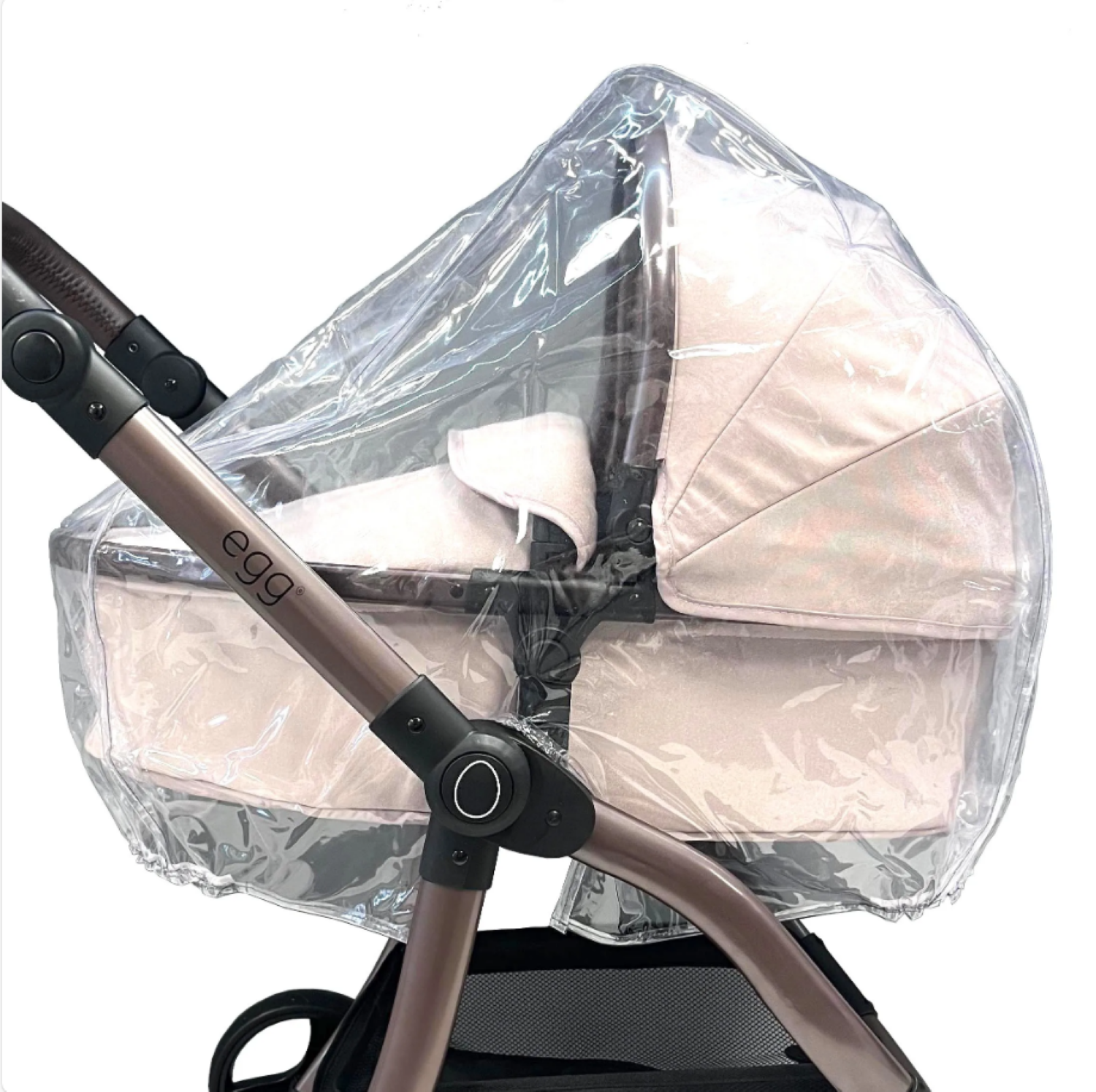 Roma Egg® Dolls Pram Rain Cover, clear PVC cover fitted over the toy dolls pram