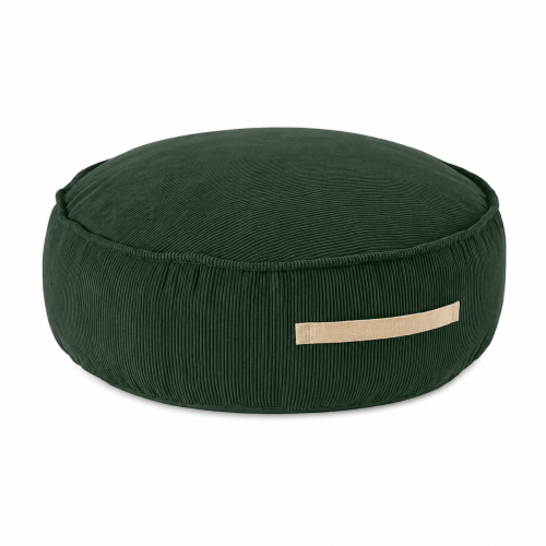 MeowBaby Round Pouf in Slimcord Forest corduroy
