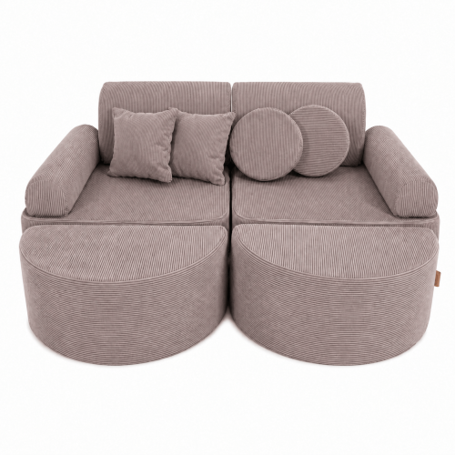 MeowBaby Slimcord Pocket Kids Sofa Max in Taupe
