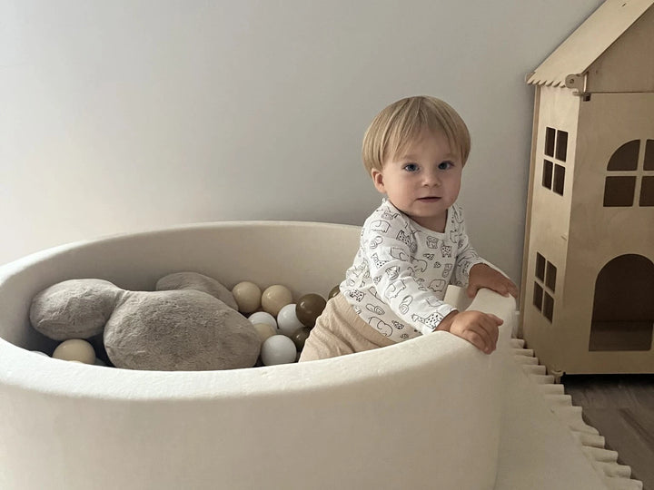 Monio for Kids Cream Velvet Round Ball Pit