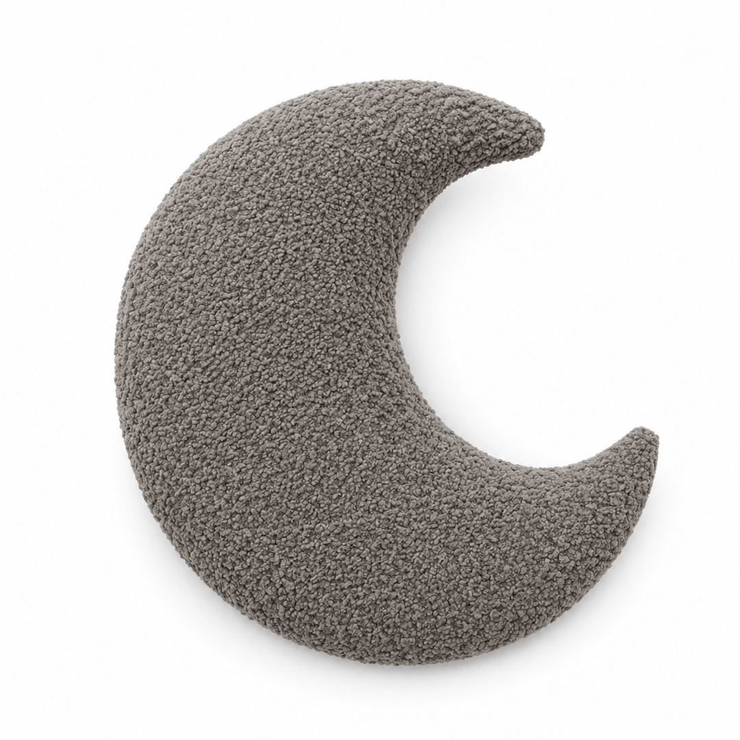 MeowBaby Moon Decorative Pillow in Charcoal Taupe Boucle fabric