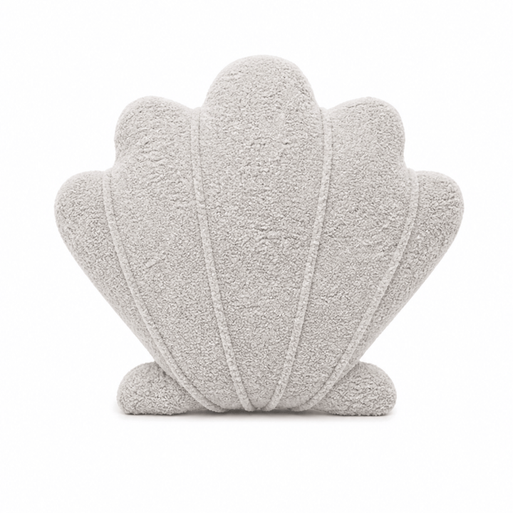 MeowBaby Shell Decorative Pillow in Dove Grey Boucle fabric
