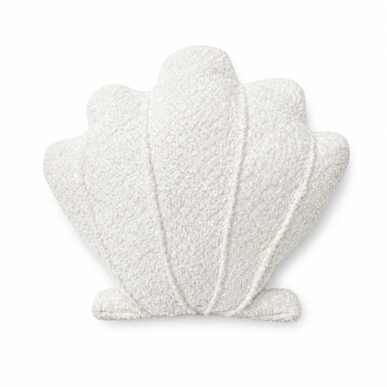 MeowBaby Shell Decorative Pillow in White Boucle fabric