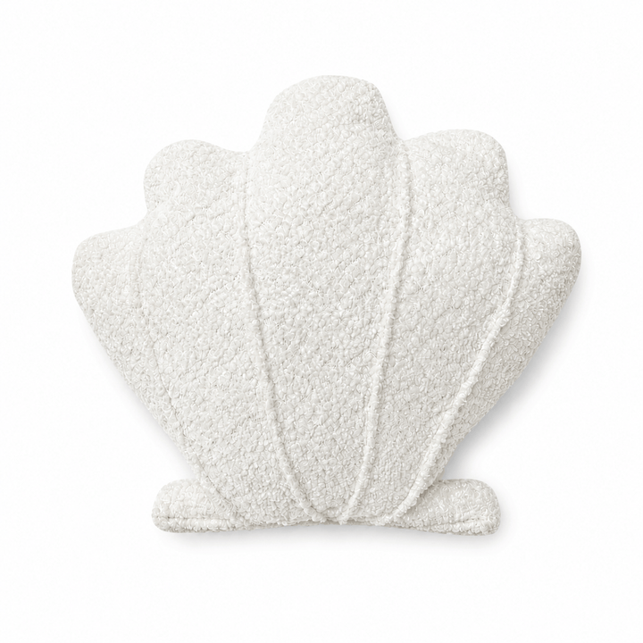 MeowBaby Shell Decorative Pillow in White Boucle fabric