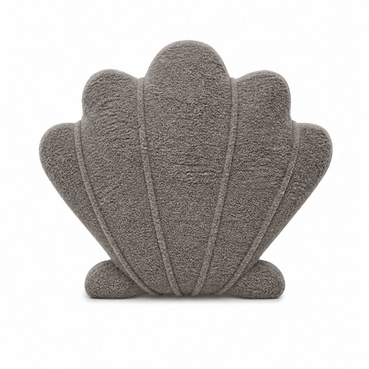 MeowBaby Shell Decorative Pillow in Charcoal Taupe Boucle fabric