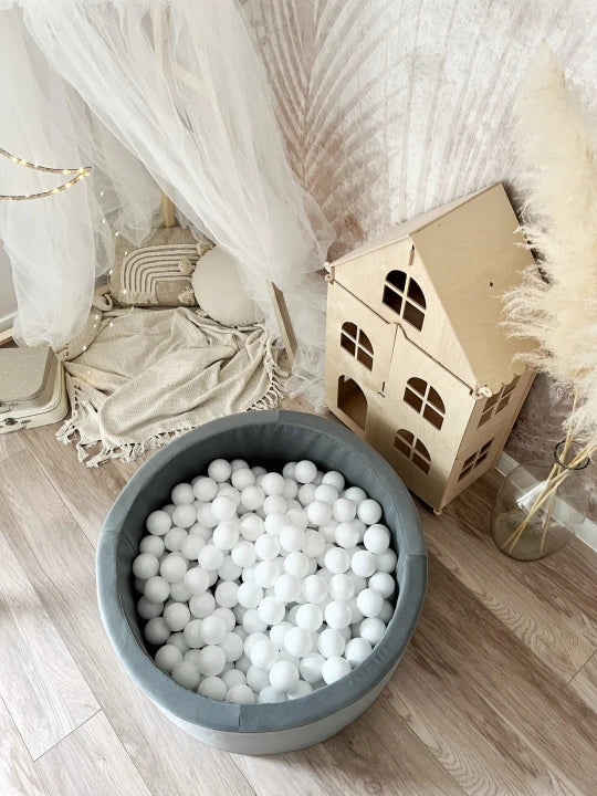 Monio for Kids Grey Cotton Trinity Round Ball Pit - lifestyle