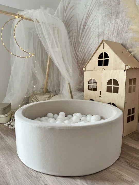 Monio for Kids Cream Cotton Trinity Round Ball Pit - lifestyle