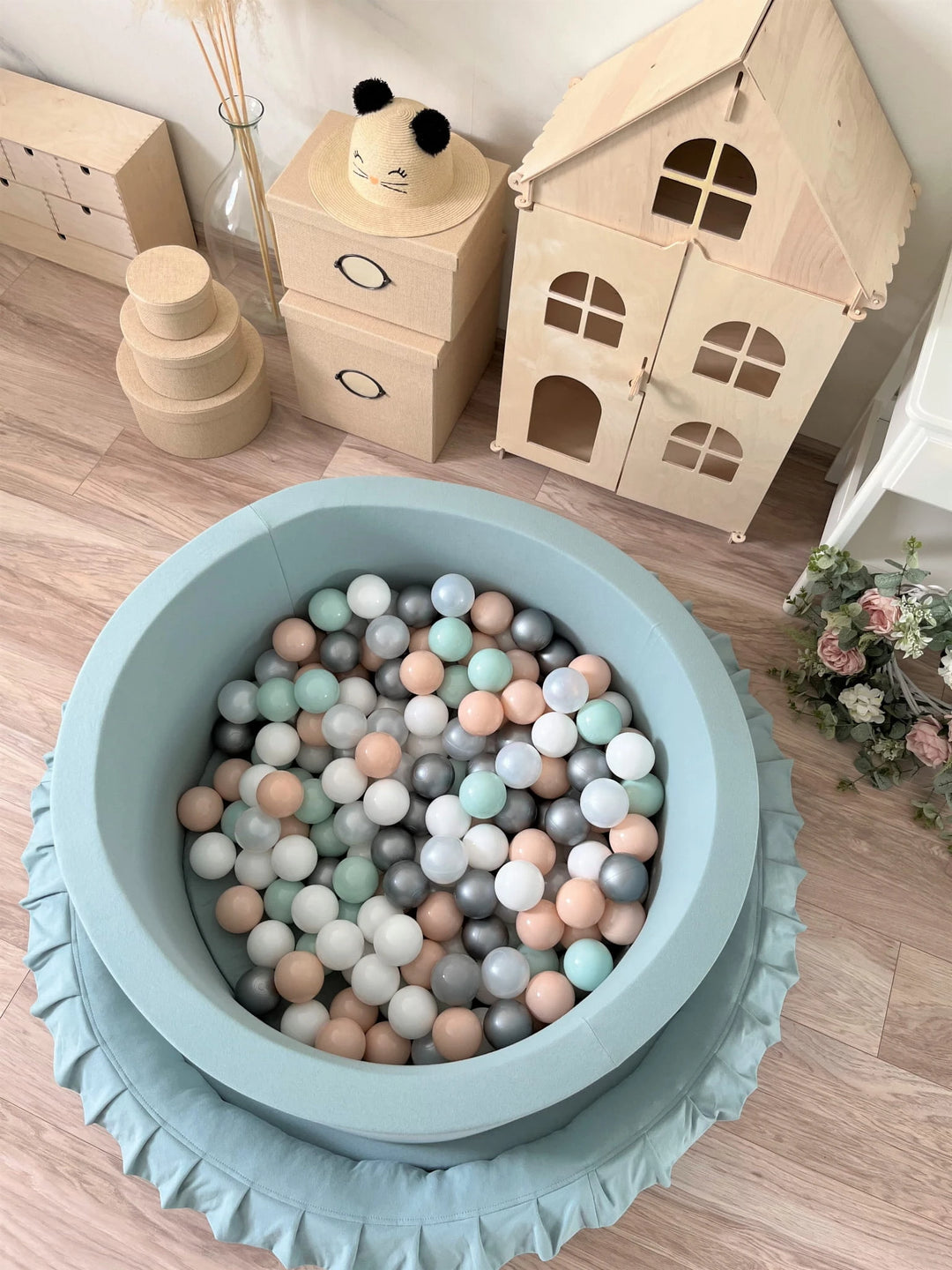 Monio for Kids Dirty Mint Cotton Round Ball Pit