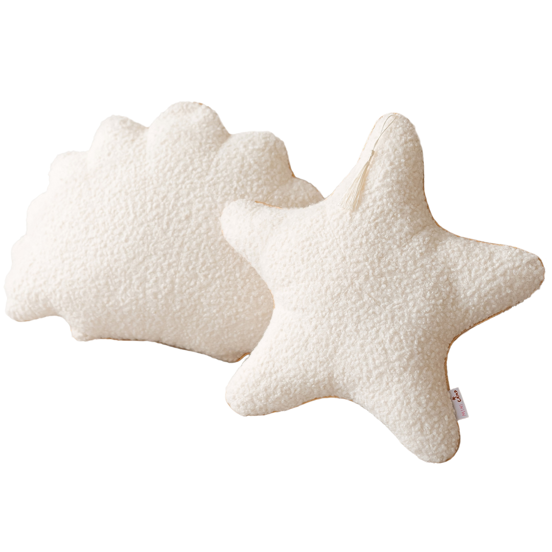 MINICAMP Ecru Boucle Seashell & Star Cushion Set
