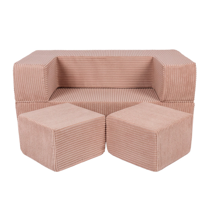 MeowBaby Aesthetic Cube Kids Sofa - Powder Pink