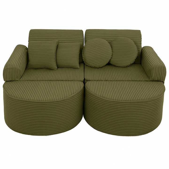 MeowBaby Aesthetic Pocket Kids Sofa - Max - Khaki
