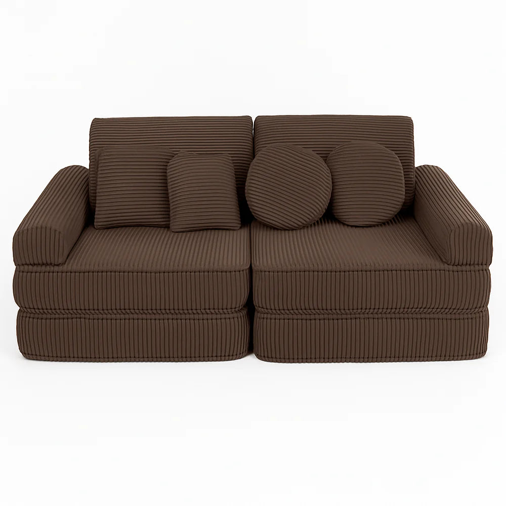 MeowBaby Aesthetic Pocket Kids Sofa - Plus - Brown