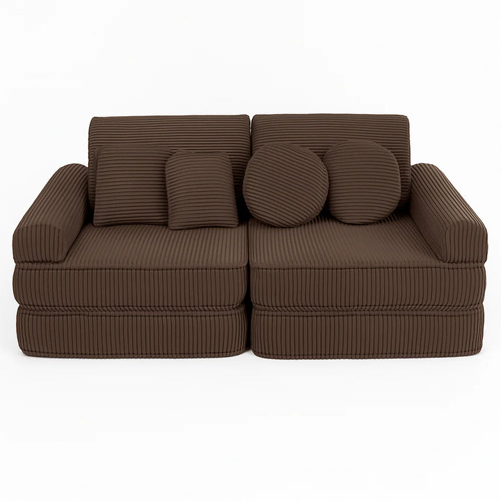 MeowBaby Aesthetic Pocket Kids Sofa - Plus - Brown