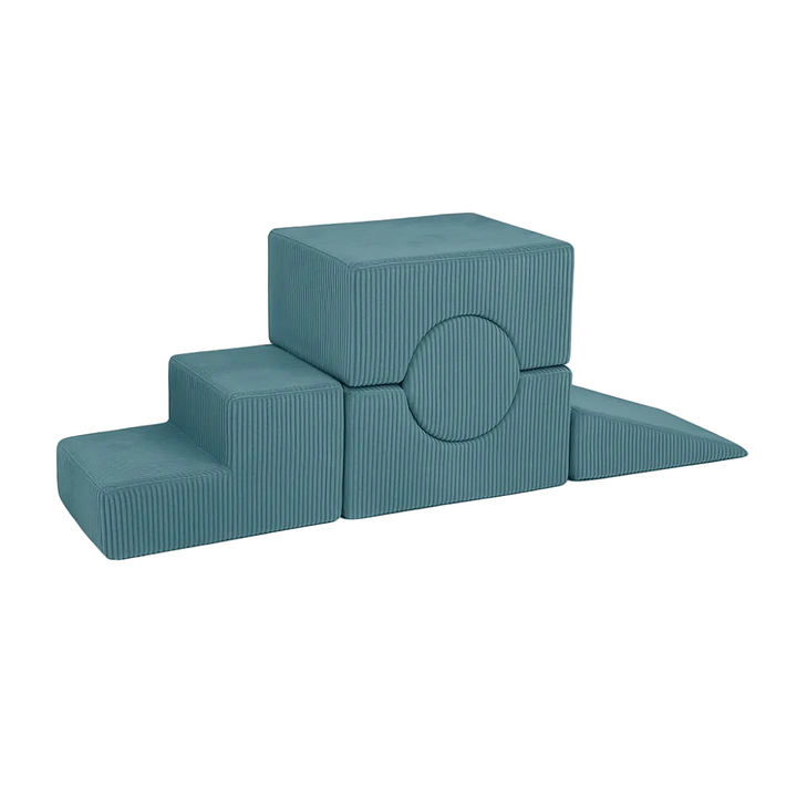 MeowBaby Shape Set 5 Elements in Turquoise corduroy, foam shapes for toddler building play