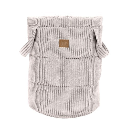 MeowBaby Aesthetic Toy Storage Basket in Ecru ribbed corduroy