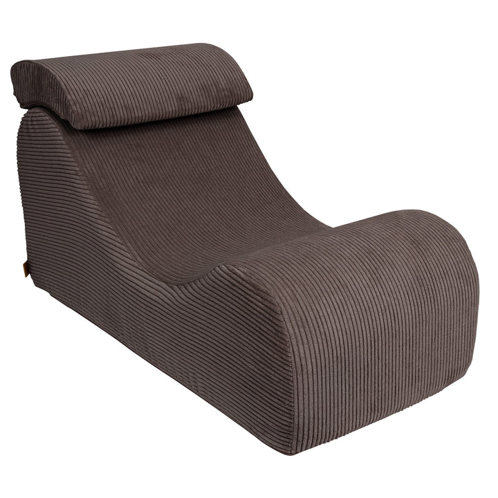MeowBaby Aesthetic Wave Lounger - Brown, side view