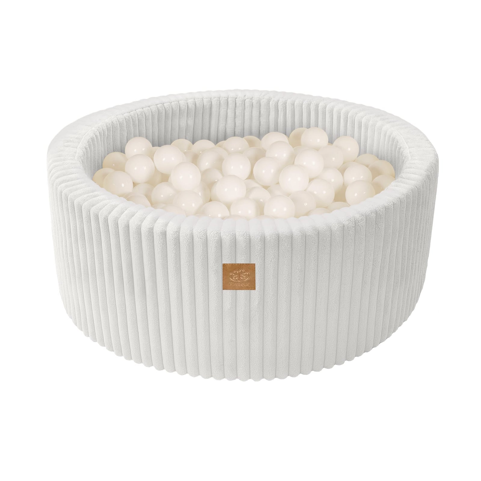 MeowBaby Cotton Candy White Churros round ball pit with corduroy cover