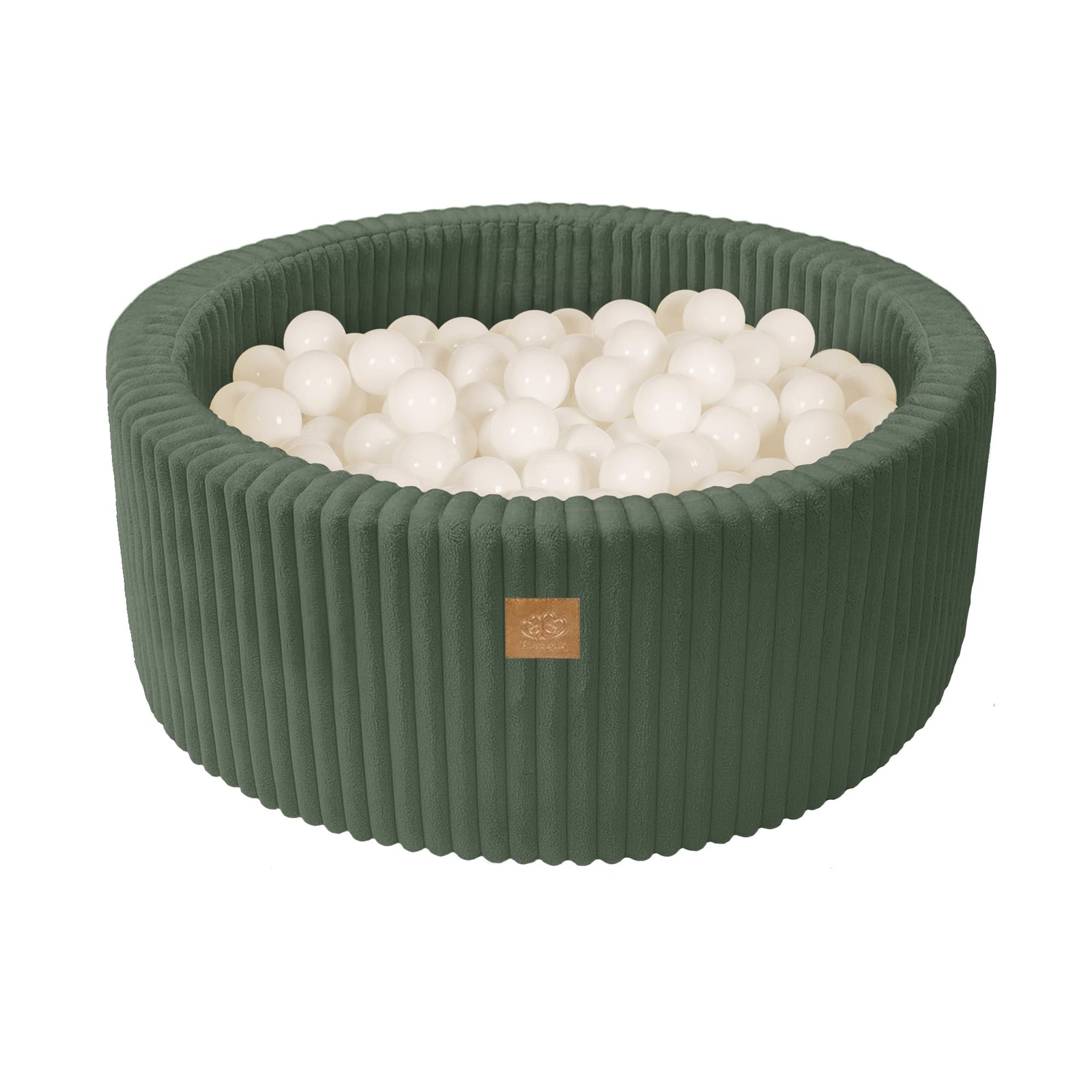 MeowBaby Olive Sage Green Churros round ball pit with corduroy cover