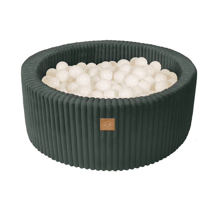 MeowBaby Pine Forest Green Churros round ball pit with corduroy cover