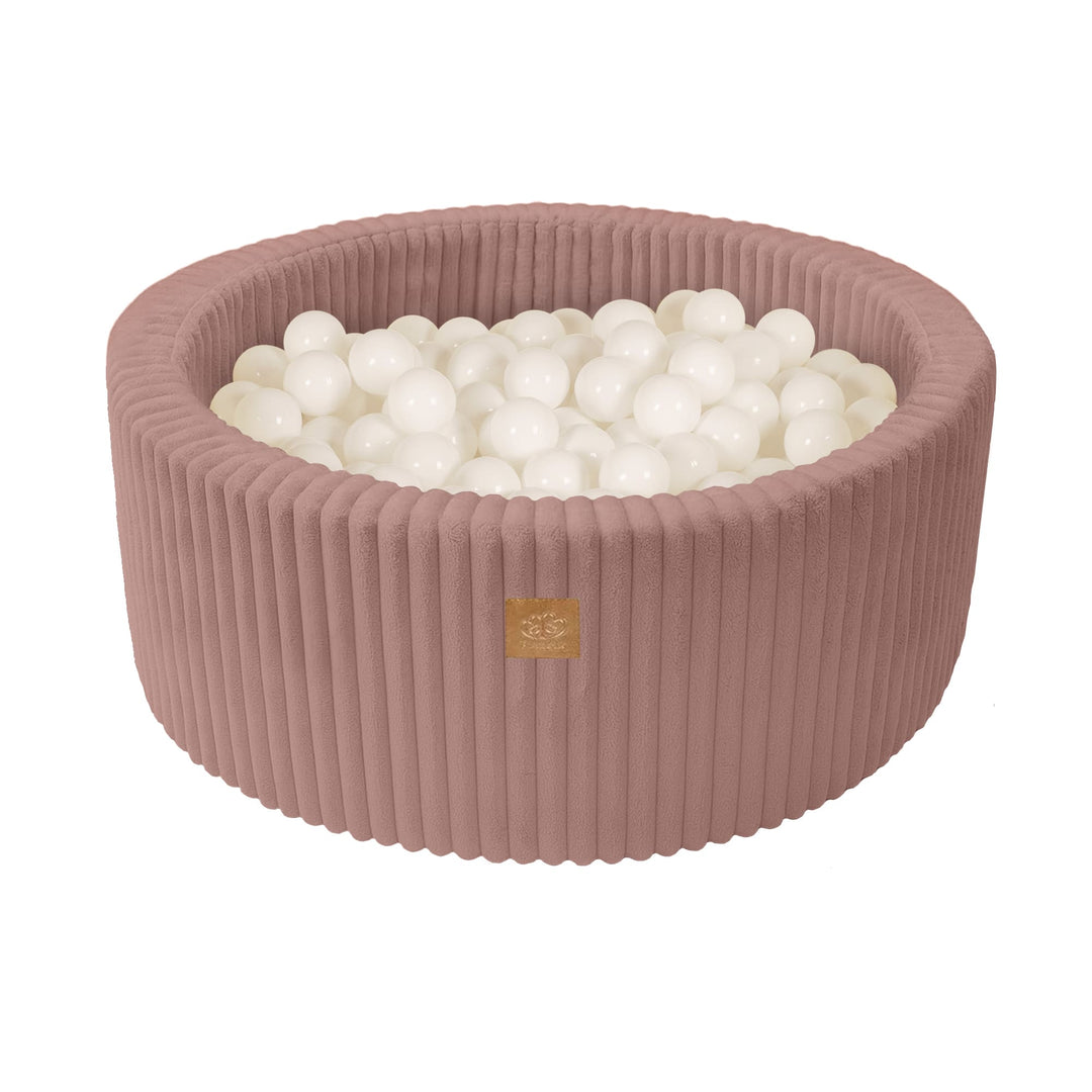 MeowBaby Ruby Chocolate Pink Churros round ball pit with corduroy cover