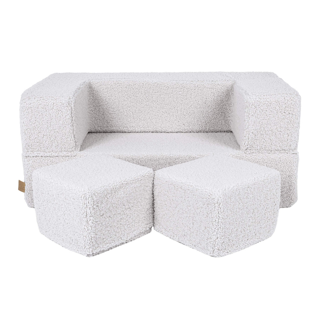 MeowBaby Bearly Cube Kids Sofa - White