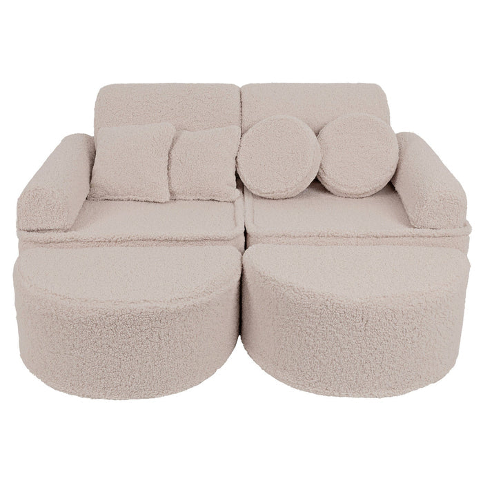 MeowBaby Bearly Pocket Kids Sofa - Max - Taupe