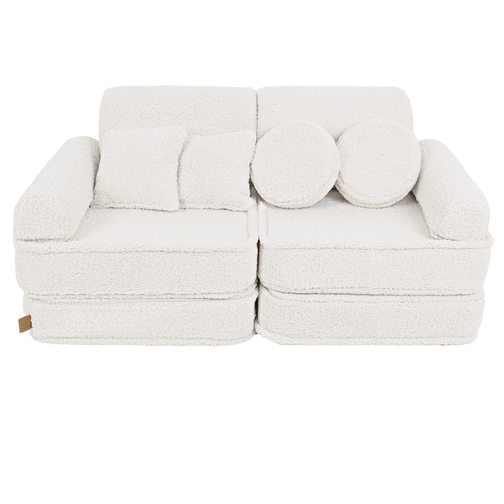 MeowBaby Bearly Pocket Kids Sofa - Plus - Off White