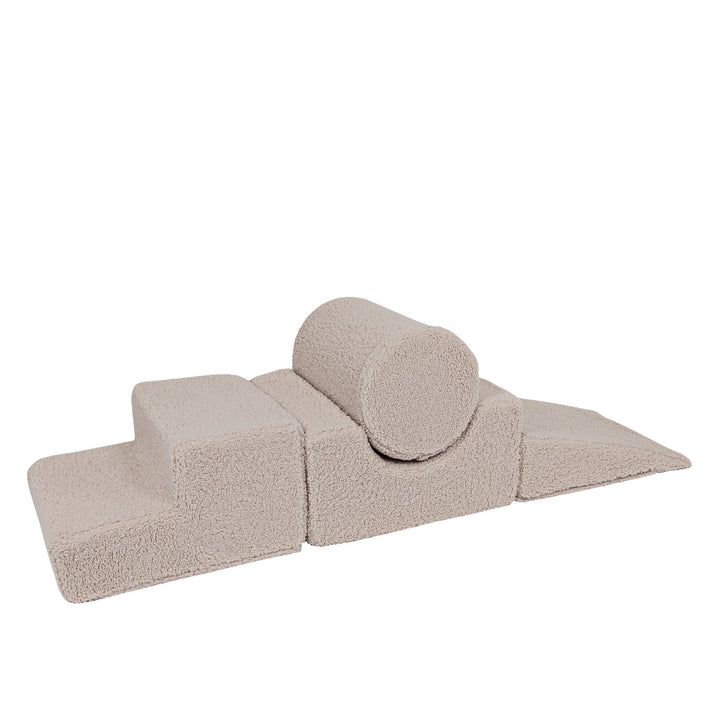 MeowBaby Shape Set 4 Elements in Gray teddy fabric, foam shapes for toddler building play