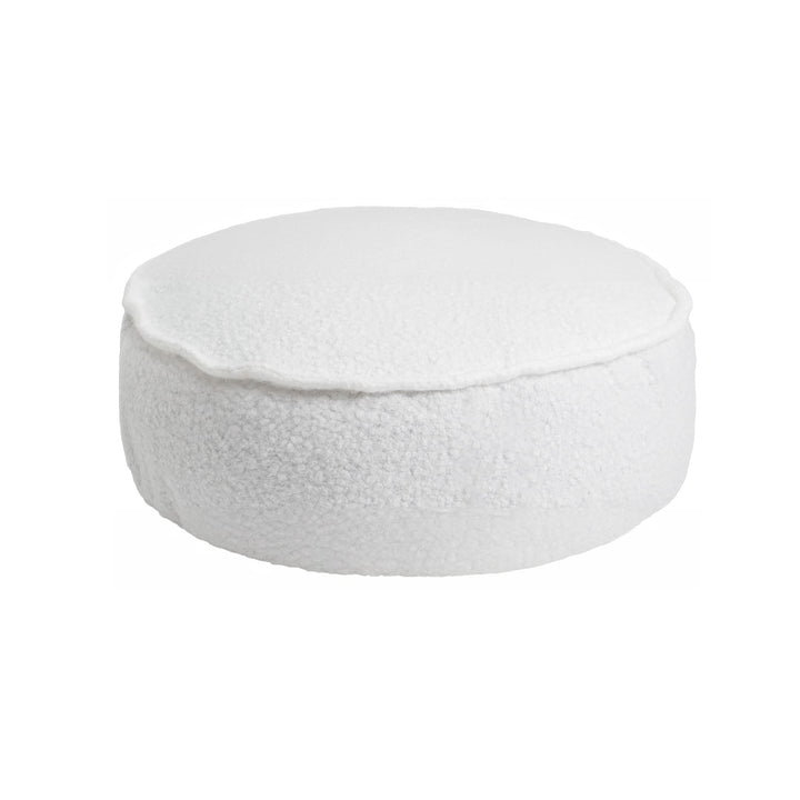 MeowBaby Round Pouf in Boucle White