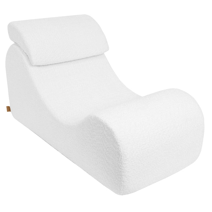 MeowBaby Boucle Wave Lounger - White, side view