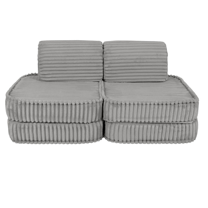 MeowBaby Churros Pocket Kids Sofa - Basic - Jurassic Grey