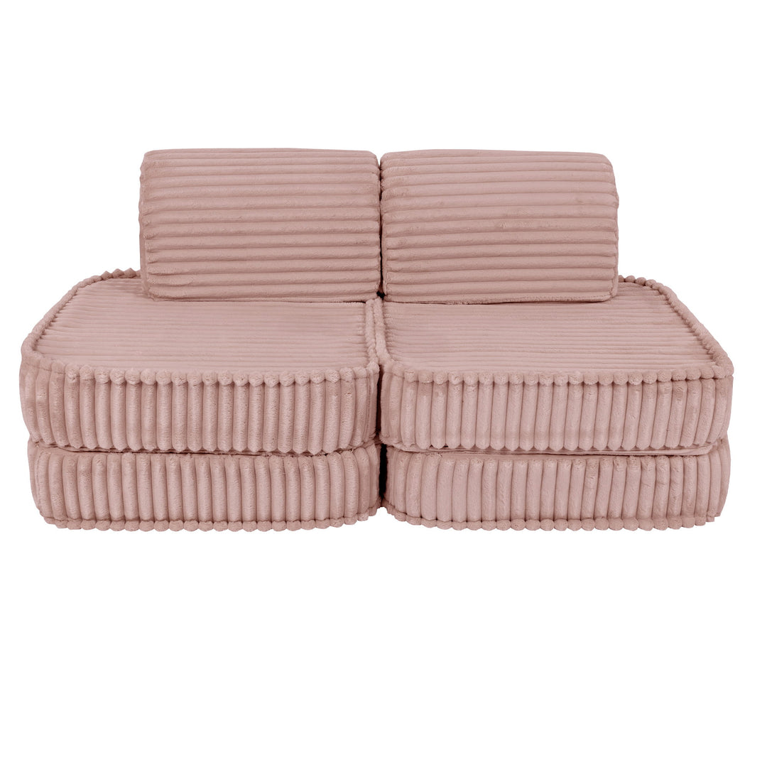 MeowBaby Churros Pocket Kids Sofa - Basic - Ruby Chocolate Pink