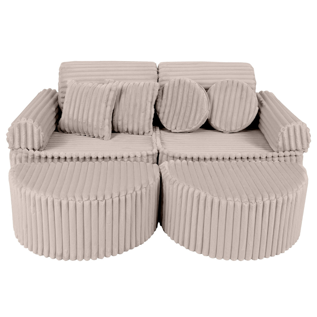 MeowBaby Churros Pocket Kids Sofa - Max - Pebble Beige