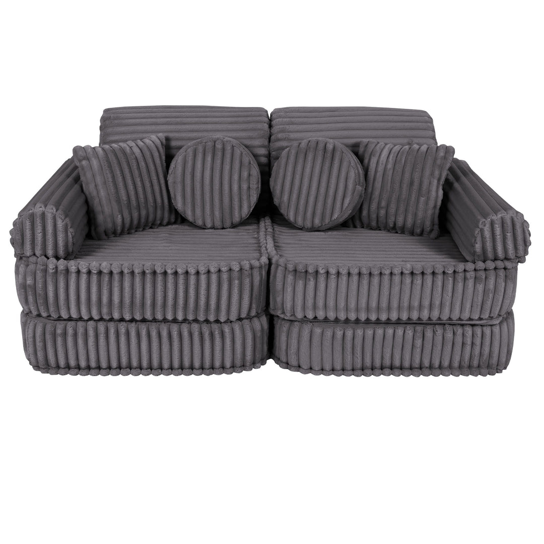MeowBaby Churros Pocket Kids Sofa - Plus - Jurassic Grey