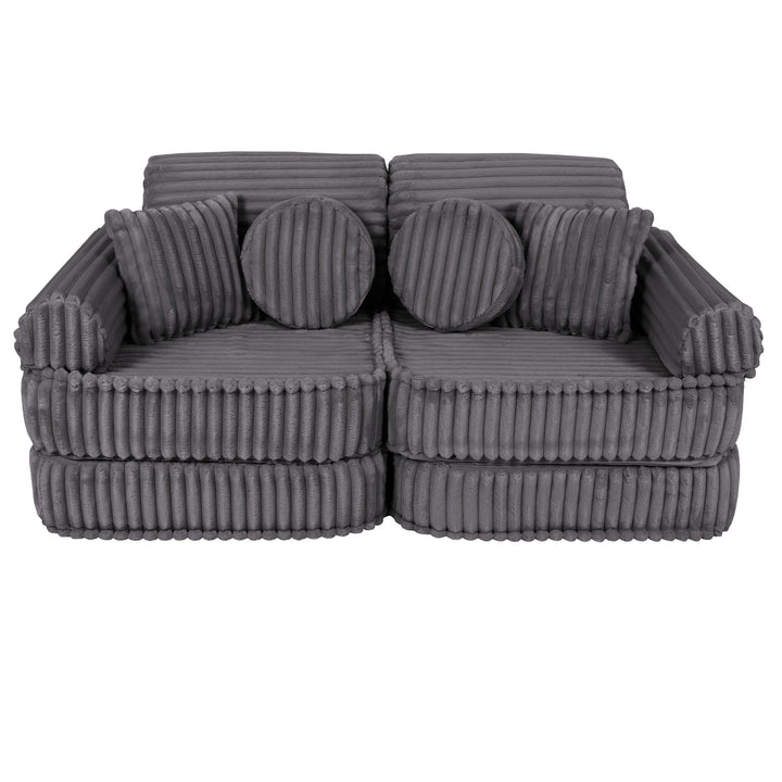 MeowBaby Churros Pocket Kids Sofa - Plus - Jurassic Grey