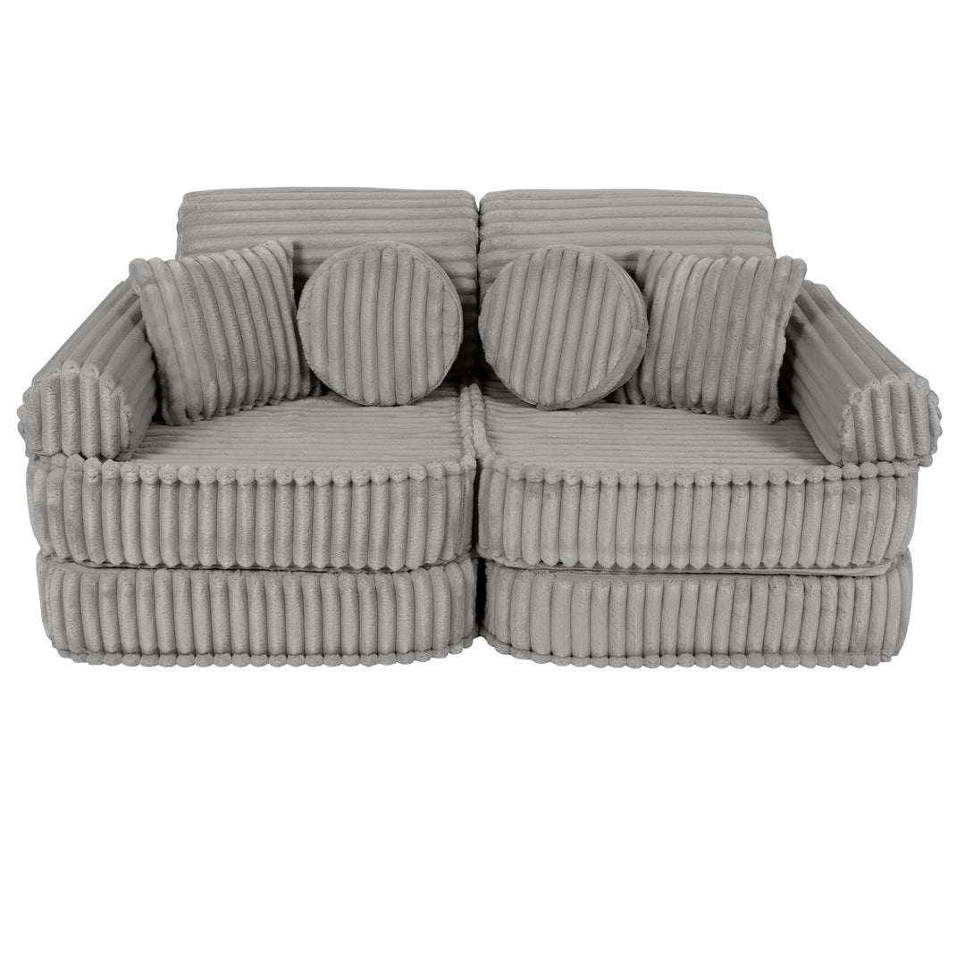 MeowBaby Churros Pocket Kids Sofa - Plus - Moon Dust Grey